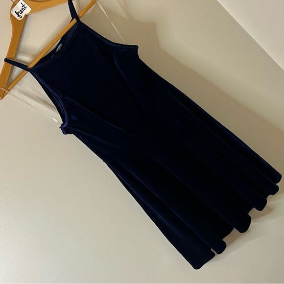 Speechless Navy Blue Faux Velvet Spaghetti Strap Dress Women's M New NWT - Picture 9 of 10